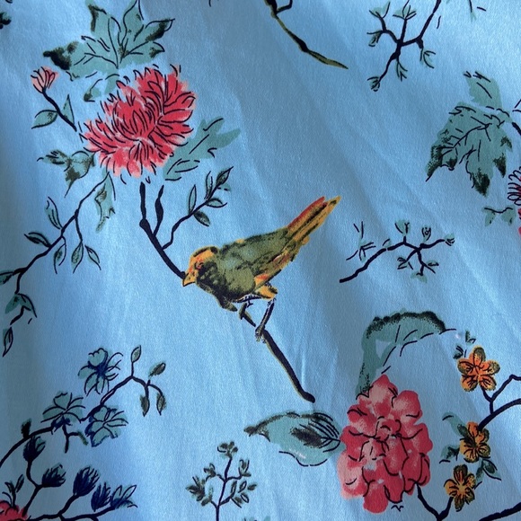 Blue Floral skirt with birds - Picture 3 of 10